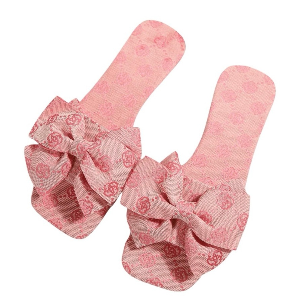 CUTE Pink Bow Slide Sandals